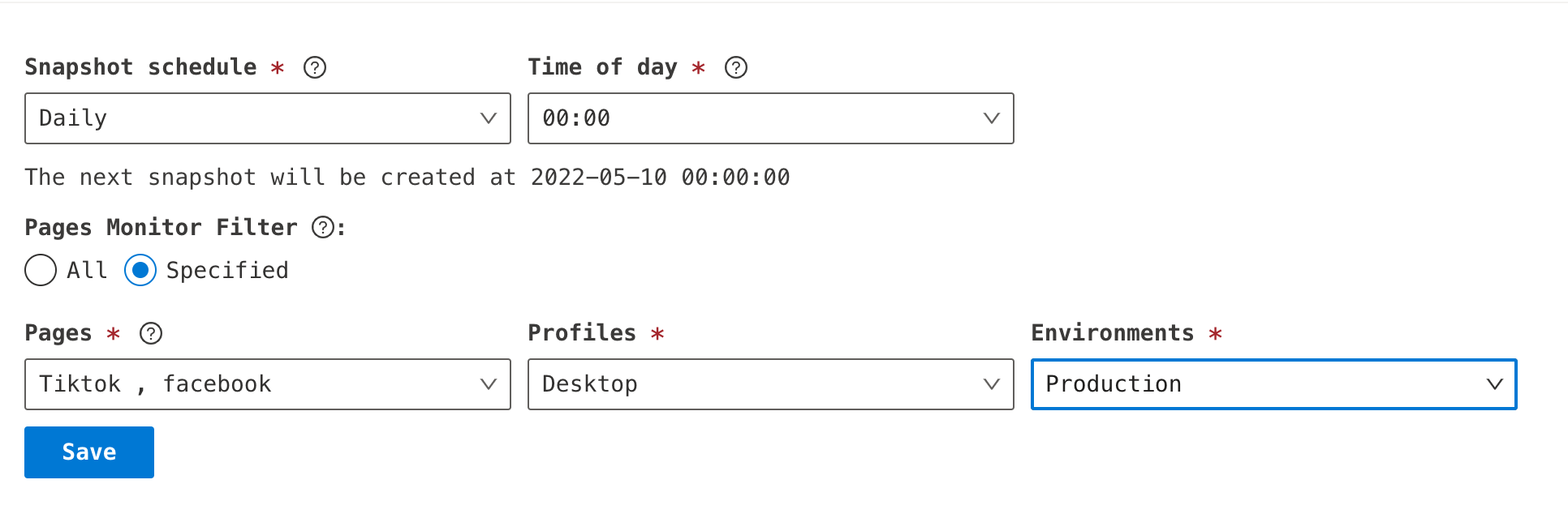 schedule pages