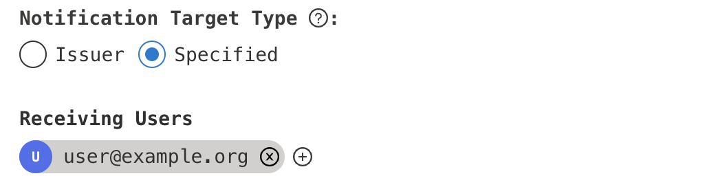 specified notification target